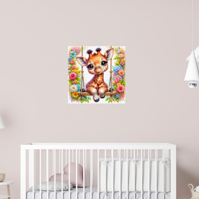 Poster Petite crèche pour bébé girafe (Pépinière 2)