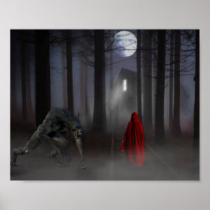 Poster Petite crève Rouge Chaperon d'équitation Werewolf