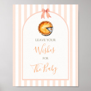 Poster Petite Cutie Pie Orange En vichy Voeux pour bébé