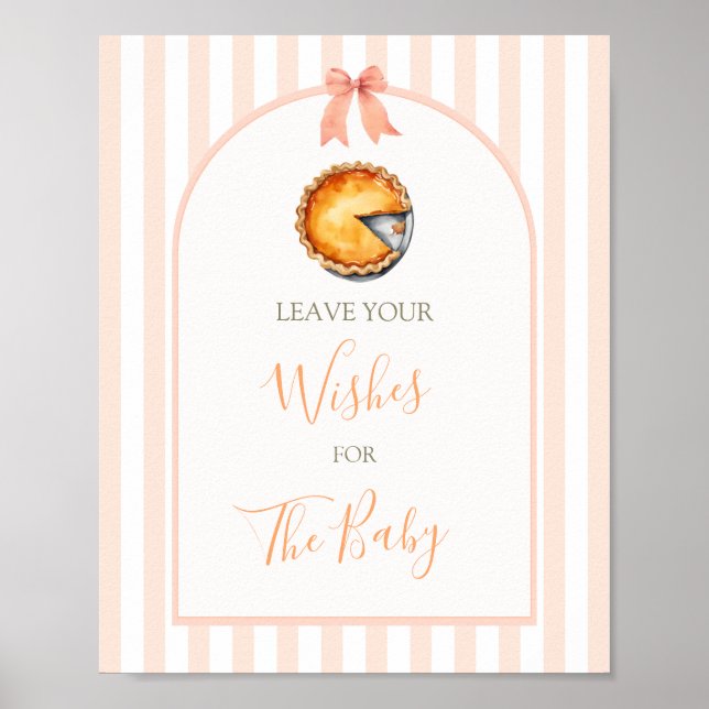 Poster Petite Cutie Pie Orange En vichy Voeux pour bébé (Devant)