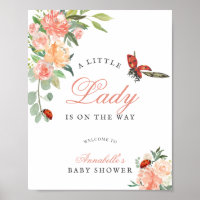 Petite Dame Coccinelle Roses Fille Baby Shower