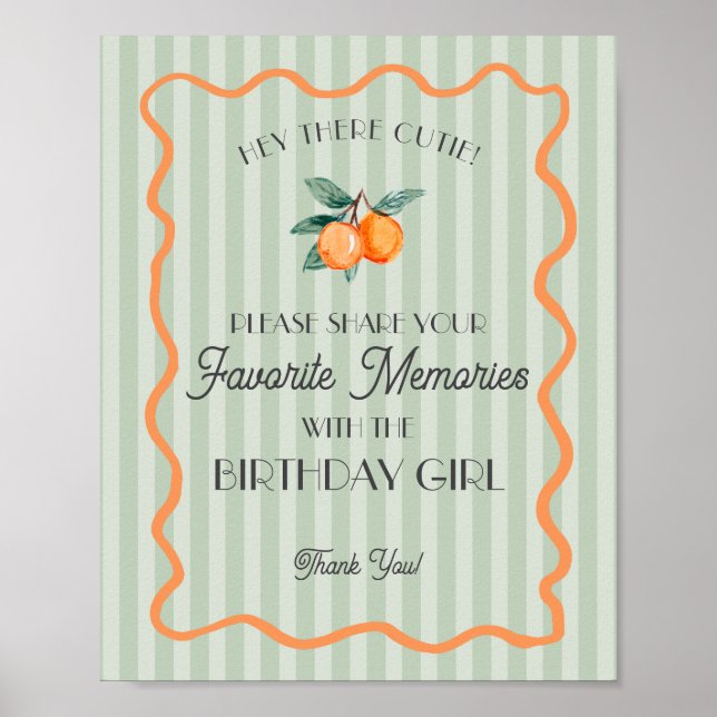 Poster Petite Douce Verte Citron Favori Souvenir Annivers (Devant)