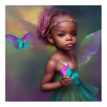 Petite fille à caractère ethnique mignonne papillo