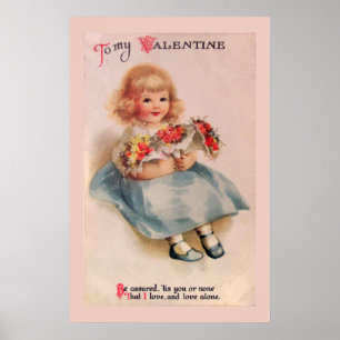 Poster Petite Fille aux Fleurs