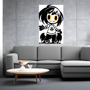 Poster Petite fille créature   Art AI