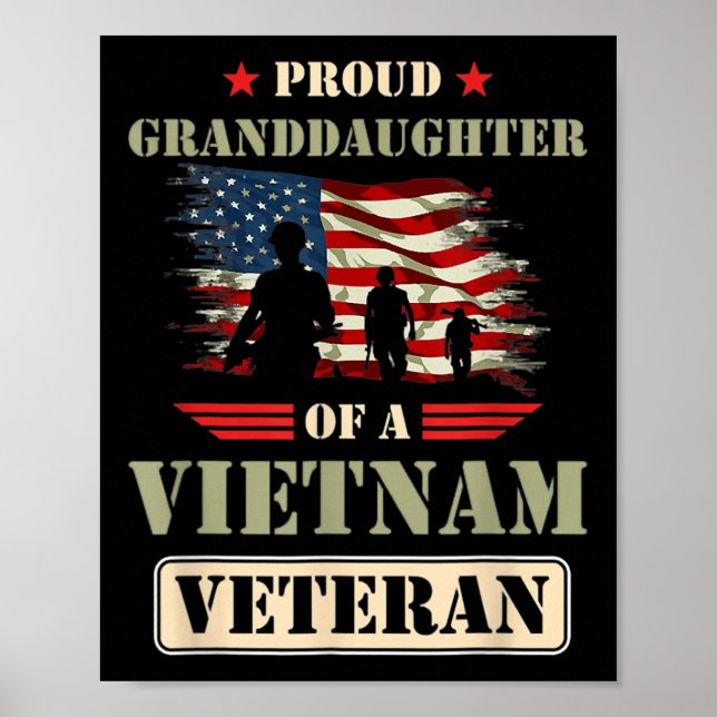 Poster Petite-fille fière d'un vétéran du Vietnam Memoria (Devant)