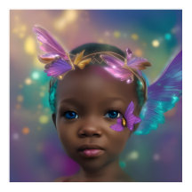 Petite fille mignonne ethnique papillon pourpre tu