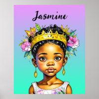 Petite fille personnalisée Princesse de couleur