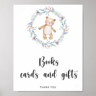 Poster Petite fille porte livres cartes et cadeaux