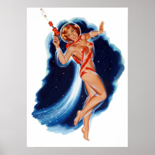 Poster Petite fille spatiale