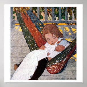 Poster Petite fille sur le hamac, Jessie Willcox Smith