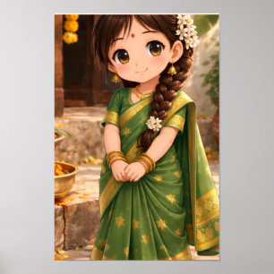 Poster Petite Grâce en vert