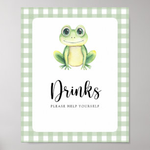 Poster Petite grenouille - Boissons à volonté