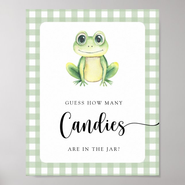 Poster Petite grenouille - devinez combien de bonbons (Devant)