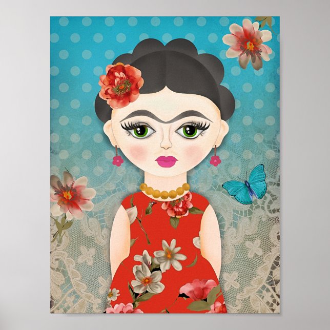 Poster Petite illustration Frida Imprimer l'affiche (Devant)