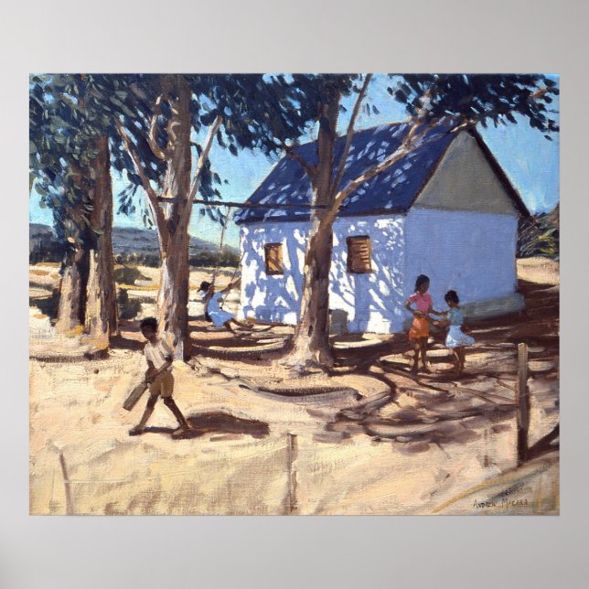 Poster Petite maison blanche Karoo Afrique du Sud (Devant)