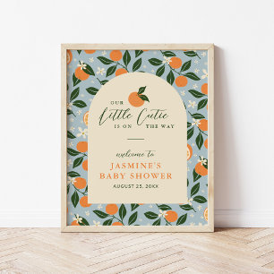 Poster Petite Mignonne Orange Citron Bébé Bienvenue à la