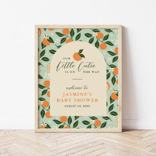 Poster Petite Mignonne Orange Citron Bébé Bienvenue à la