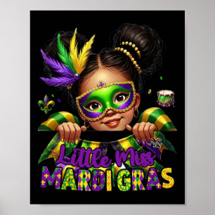Poster Petite Miss Mardi Gras Parades Messy Bun Enfants F