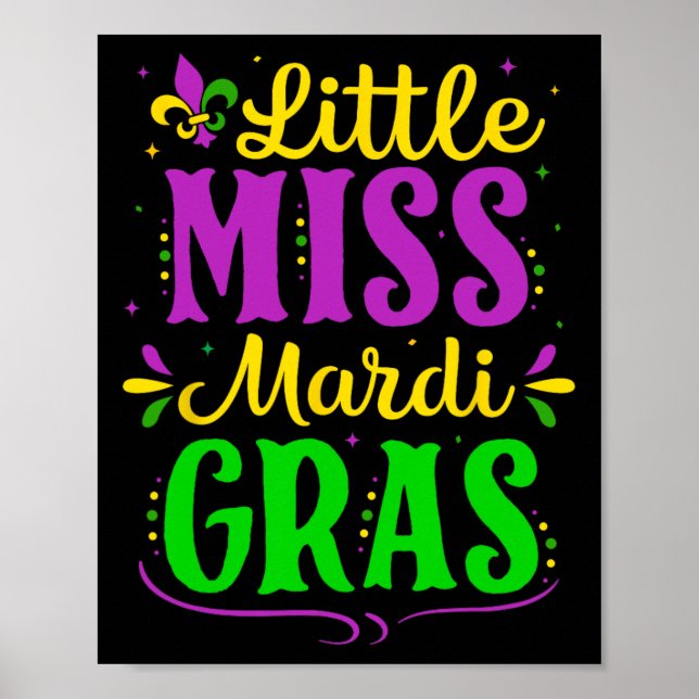 Poster Petite Mlle Mardi Gras Jester En Tenue Filles Enfa (Devant)