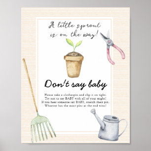 Poster Petite pousse Baby Shower - Ne dites pas bébé