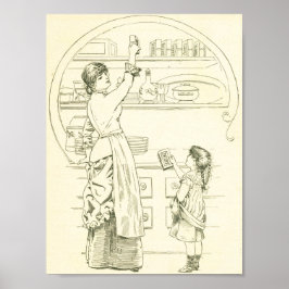 Poster Petite pub de savon ivoire - Victorian girl help l