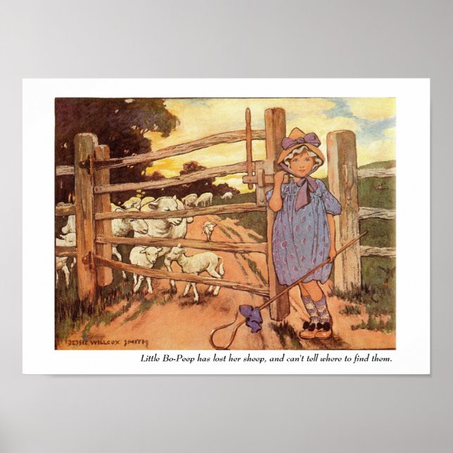 Poster Petite rime de crèche Bo-Peep Imprimer (Devant)