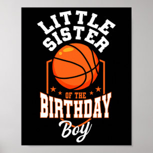 Poster Petite Soeur De L'Anniversaire Boy Bysketbyll Thèm