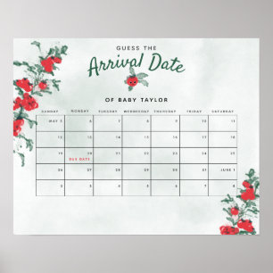 Poster Petite tomate Rustique fille Baby shower Guess Dat