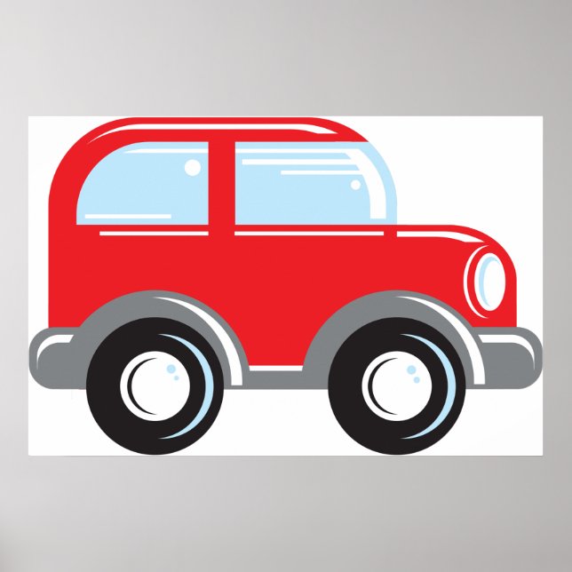 Poster Petite voiture rouge (Devant)