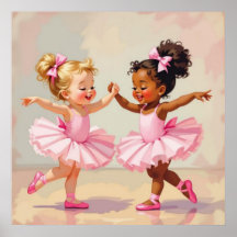 Petites ballerines dansant illustration mignonne
