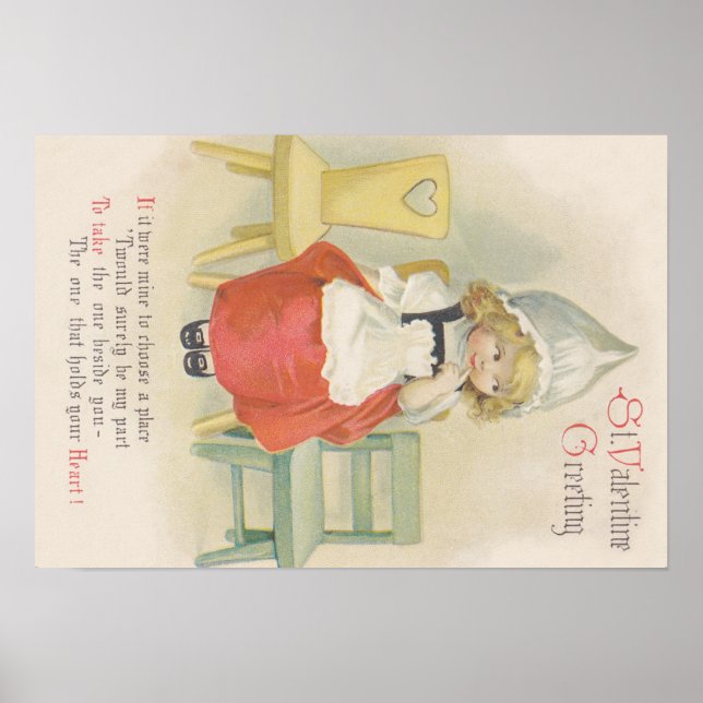 Poster Petites chaises filles néerlandaises mignonnes (Devant)