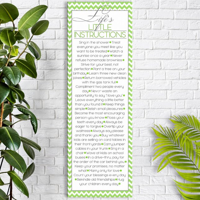 Poster Petites instructions de la vie Lime Green (Créateur téléchargé)