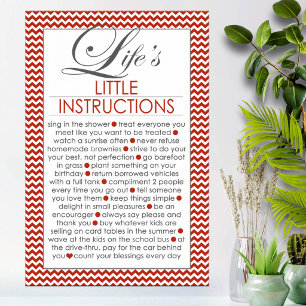 Poster Petites Instructions de Vie Rouge