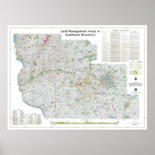 Poster Petites régions de Mgt de terre de dans la cart