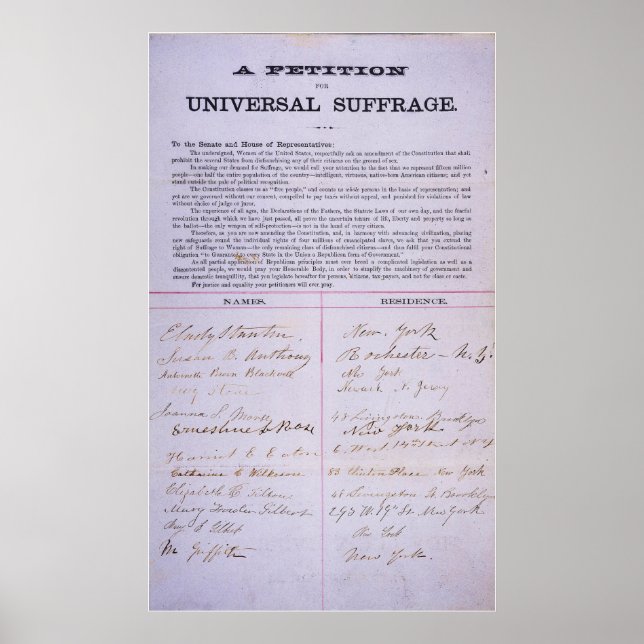 Poster Pétition pour le suffrage universel des femmes Dro (Devant)