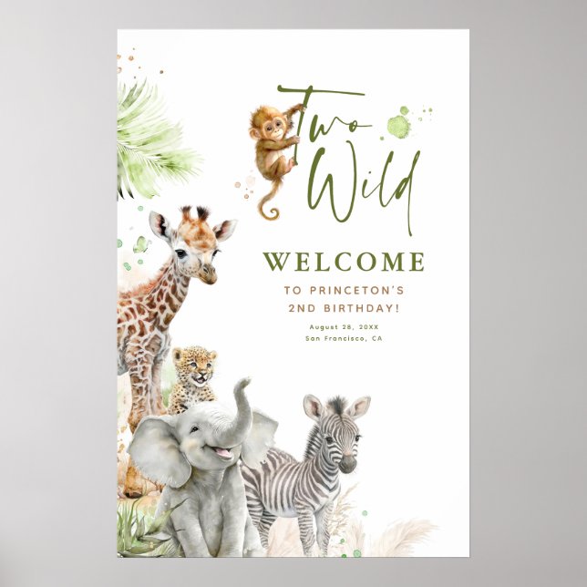 Poster Petits animaux Safari Jungle Deux sauvages 2e anni (Devant)