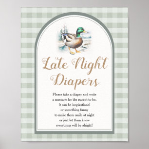 Poster Petits Baby showers de canards Diapés tard dans la