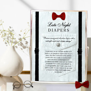 Poster Petits Baby showers Gentleman Late Night Diapés
