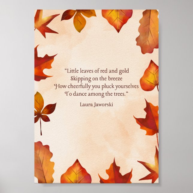 Poster Petits Feuilles par Laura Jaworski (Devant)