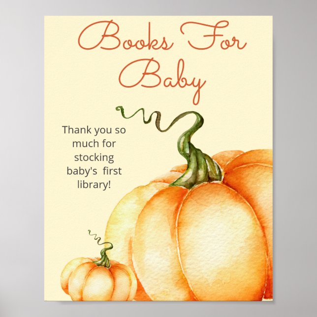 Poster Petits livres Citrouilles pour l'affiche pour bébé (Devant)