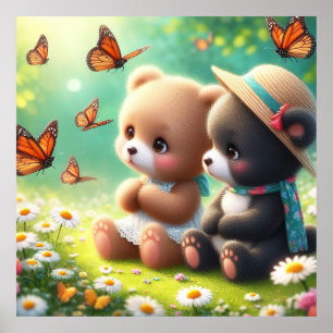 Poster Petits ours marguerites 4