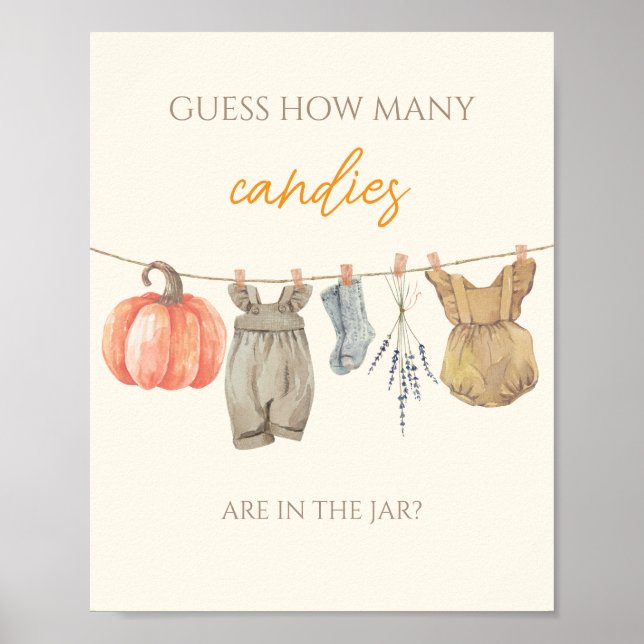 Poster Petits Vêtements Citrouilles Devinez Combien De Ca (Devant)