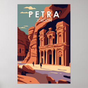 Poster Petra Jordan Travel Art Vintage