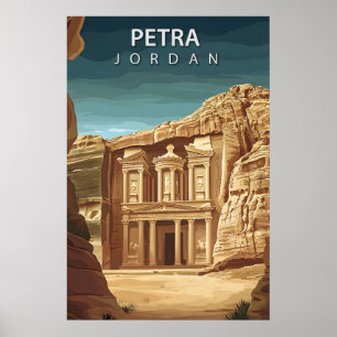 Poster Pétra Jordanie Ancienne Ville de Rose Al-Khazneh