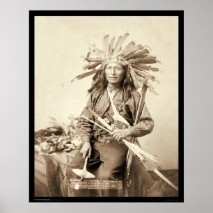 Poster Peu, chef d'Oglala à l'écart-type blessé 1890 de