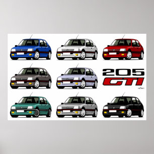 Poster Peugeot 205 GTI