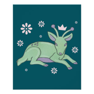 Poster Peuple de cerfs extraterrestres Art folklorique   