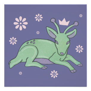 Poster Peuple de cerfs extraterrestres Art populaire   Fa