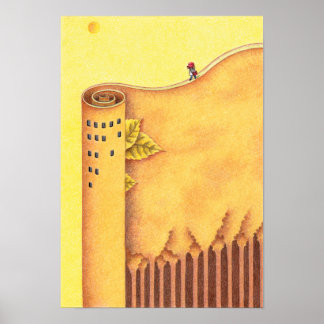 Poster Peupliers et une tour.